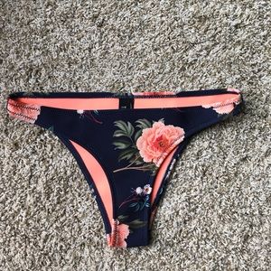 Triangl swim navy floral bikini bottom.